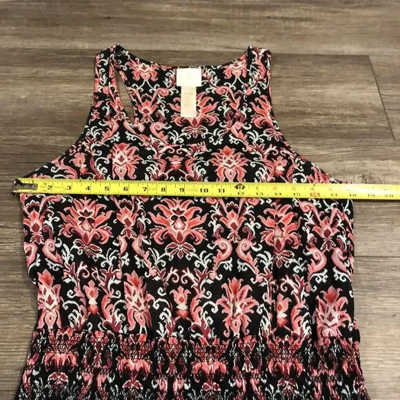 Kate Spade NY Cover Up Small Black Pink White Floral Pullover Sleeveless - Picture 7 of 9